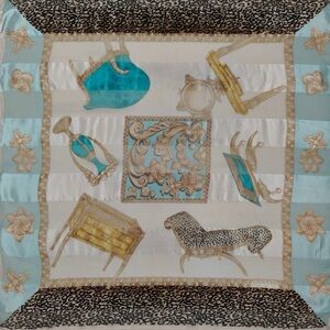 Lanvin Blue and Gold Scarf